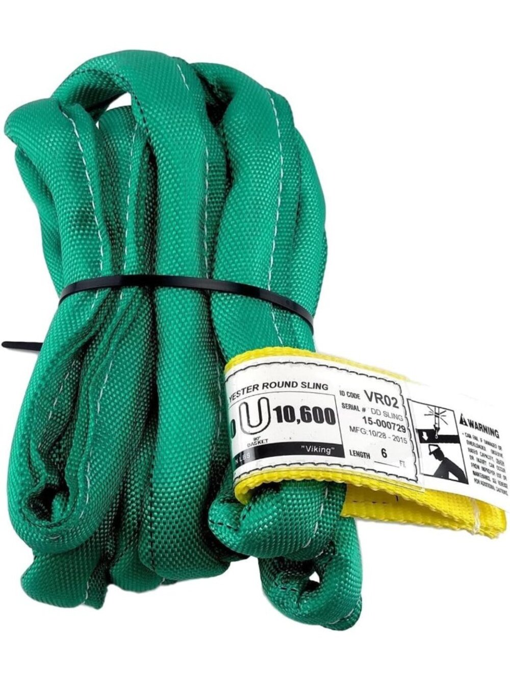 6ft Green Endless Round Polyester Rigging Sling - Heavy Duty Lifting Strap